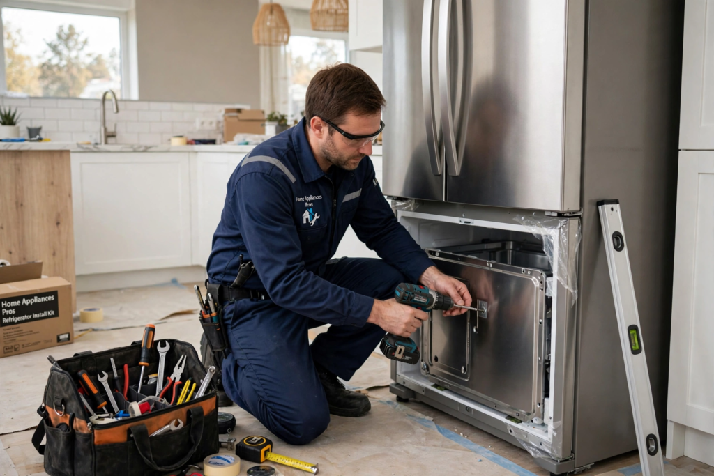 Refrigerator repair by a Home Appliances Pros technician