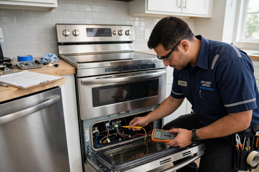 Oven installation by a Home Appliances Pros technician